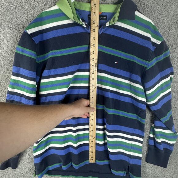 Tommy Hilfiger Pullover Shirt Mens Large Striped Rugby Long Sleeve Casual - Picture 7 of 10